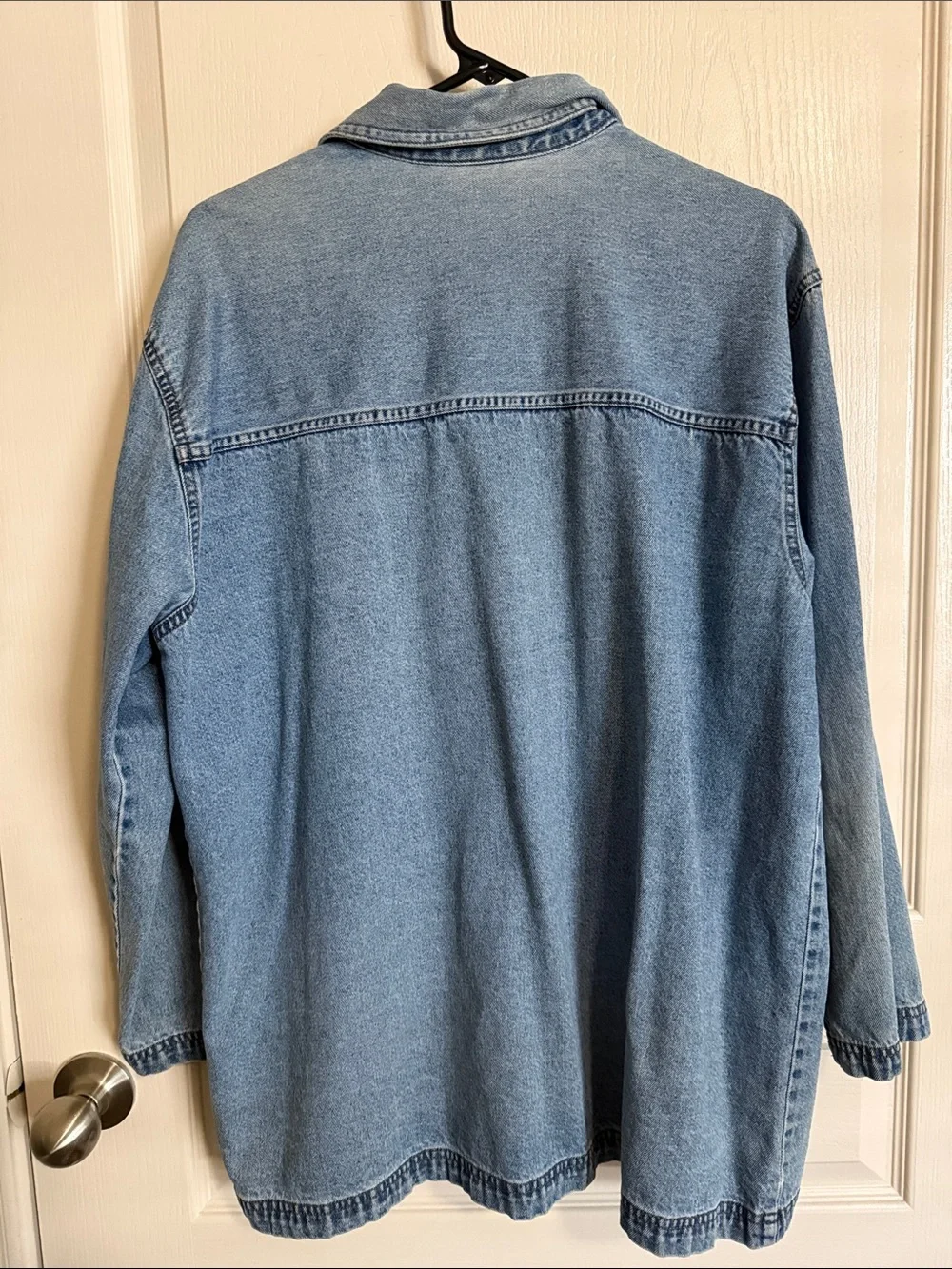 Vintage 1990s Cabin Creek Blue Denim Chore Jacket with Patch Pockets Sz Large - Picture 5 of 7